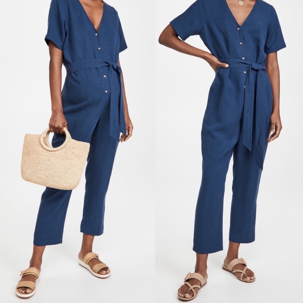 HATCH Maternity The Noelle Jumpsuit Navy 0 XS
